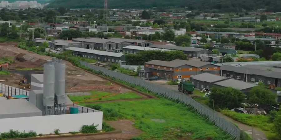 Planta industrial do setor de alimentação